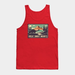 Prehistoric Dinosaur Roaring at Great Smoky Mountains Hiking Lovers Tank Top